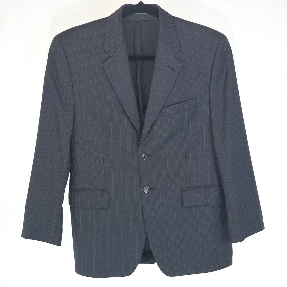Lauren Ralph Lauren Suit Jacket Mens‎ 42R Gray Pinstripe Wool Notch Lapel Canada